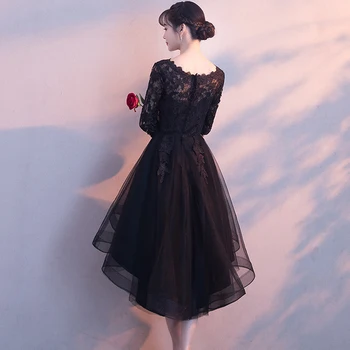Ženy Prom Šaty 2021 Nový Príchod Black Formálne Šaty Krátke Predné Dlho Späť Elegantné Šaty pre Ženy